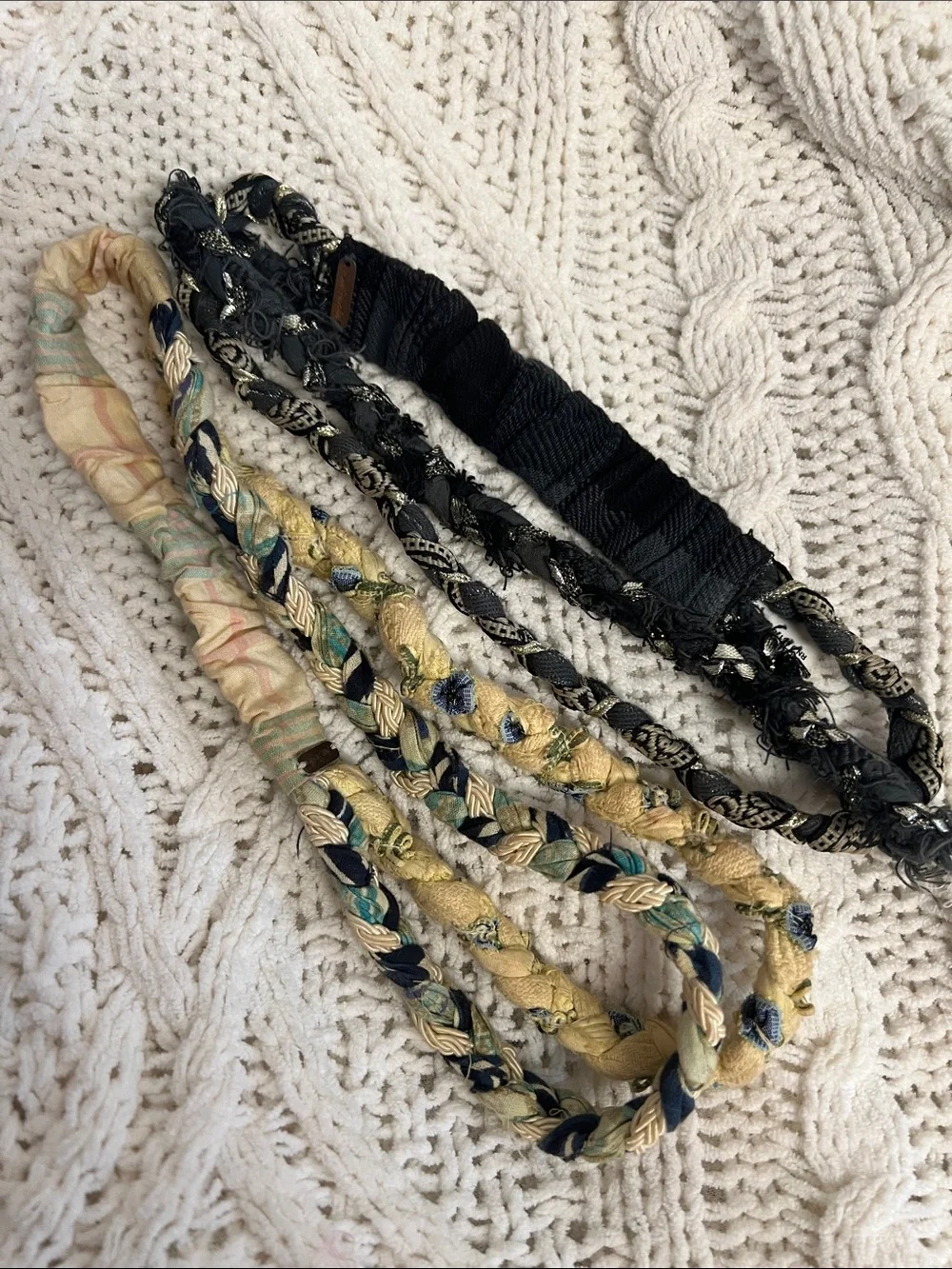 Y2K Free People ✨Braided Fabric Headbands - set of 2